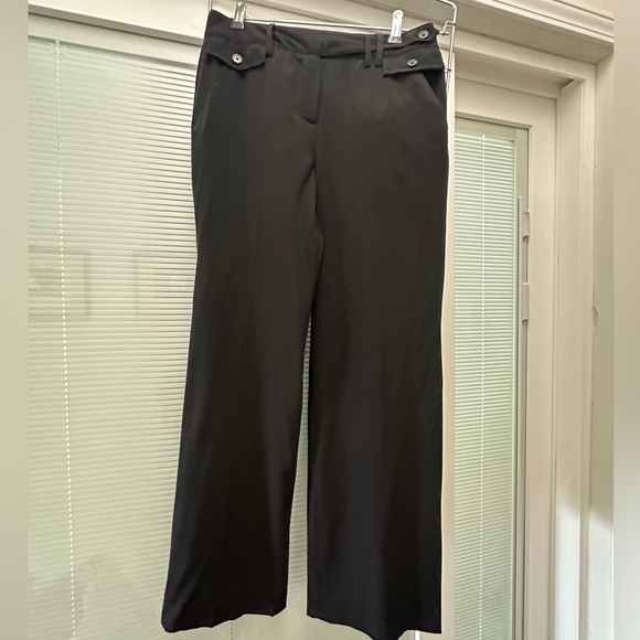 Larry Levine Pants - Larry Levine Black Wide-Leg Pants with Side Tabs